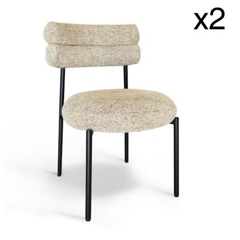Lot de 2 chaises en tweed, GINA (1/4)