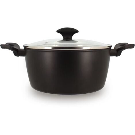 Faitout - MENASTYL - 6020647 - En alumimium forgé - 24 cm - Noir - Tous feux dont induction
