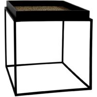 Meuble d'appoint en noix de coco et pieds en métal, LAMAI
