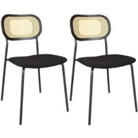 Lot de 2 chaises en bois et velours et pieds en métal, NOSARA