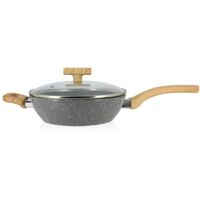 Sauteuse avec couvercle en aluminium 24cm, CANNELLE