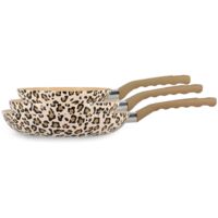 Set 3 poêles en aluminium recyclé, LEOPARD