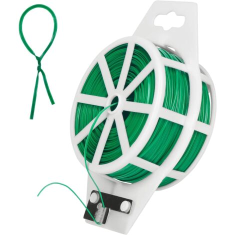 OCW Filo Legatura Piante Verde 100m X 2 Rotoli Con Taglierina - Rivestito In Plastica, Resistente UV, Per Giardino E Organizzare Cavi - 4