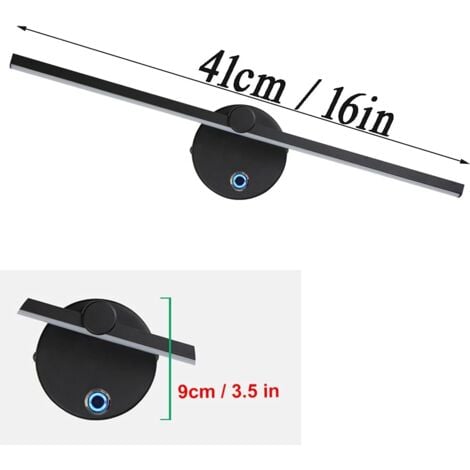 LaBlanc - Lampes pour Miroir LED Dimmable avec Interrupteur, Applique Salle de Bain Rotative à 300° LED 5W 4000K Lampe Miroir Salle de Bain pour Coiffeuse Lavabo, 41cm,Noir