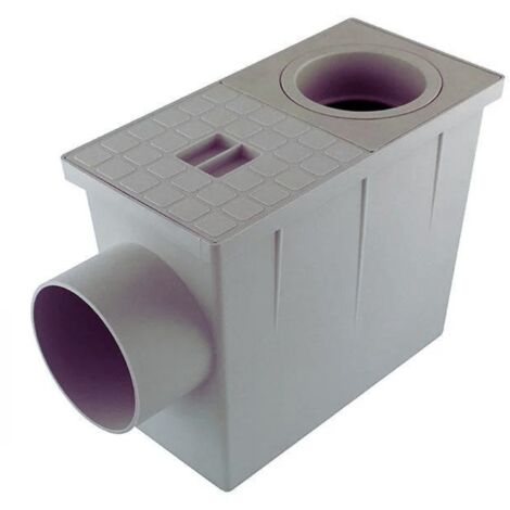 Regard de branchement en polypropylène pour évacuation des eaux pluviales – Entrée Ø 80/100 mm – Siphon intégré – Résistant aux chocs et au gel (1/3)