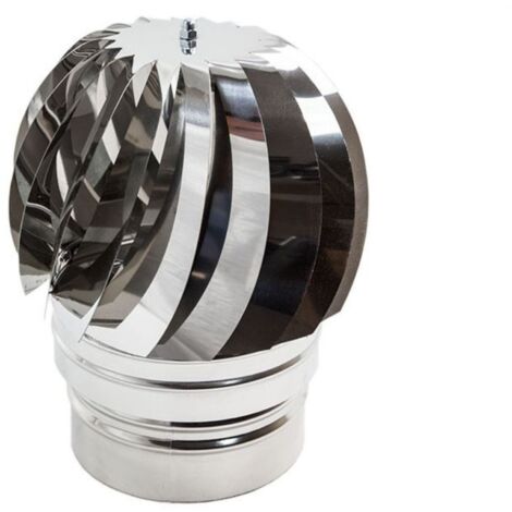Extracteur de fumée et vent de cheminée 15 cm – Globe tournant rotatif en acier inoxydable – Mécanisme de rotation avec roulements sphériques