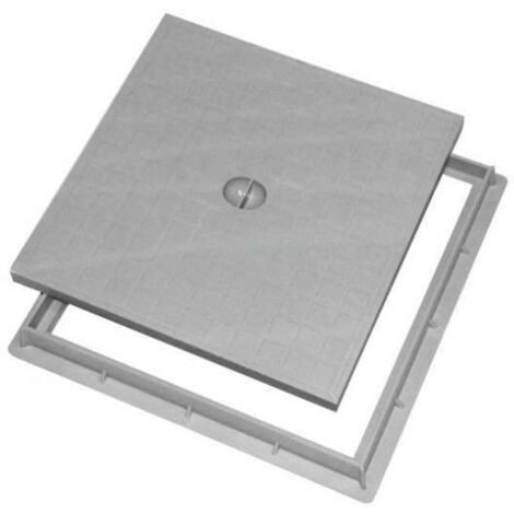 Couvercle de regard renforcé 40x40 cm en polypropylène – Résistant aux chocs et aux UV – Pour collecteur des eaux – Cadre inclus