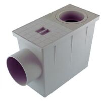 Regard de branchement en polypropylène pour évacuation des eaux pluviales – Entrée Ø 80/100 mm – Siphon intégré – Résistant aux chocs et au gel