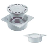Siphon de sol 200 x 200 mm en polypropylène – Échappement Ø 80-100-110 mm – Résistant aux chocs et UV – Pour drainage efficace des eaux