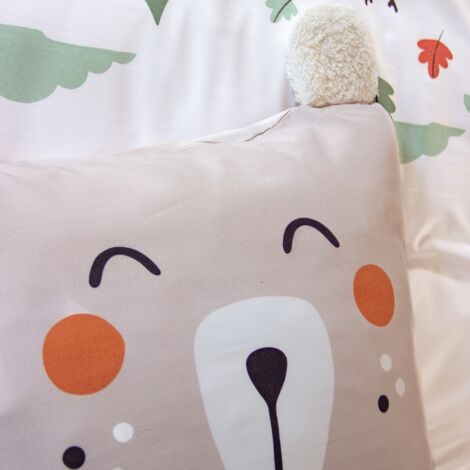 Ropa de cama de microfibra reversible impreso bosque de otoño, 1 plaza