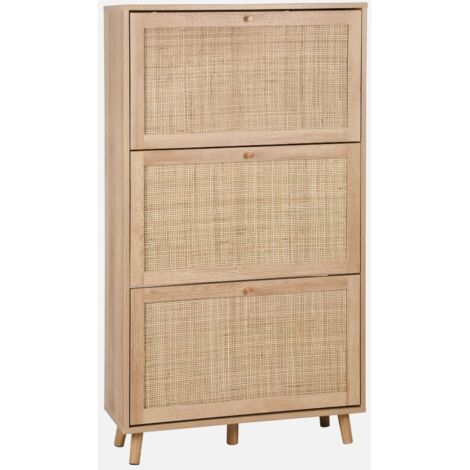 Mueble zapatero de caña