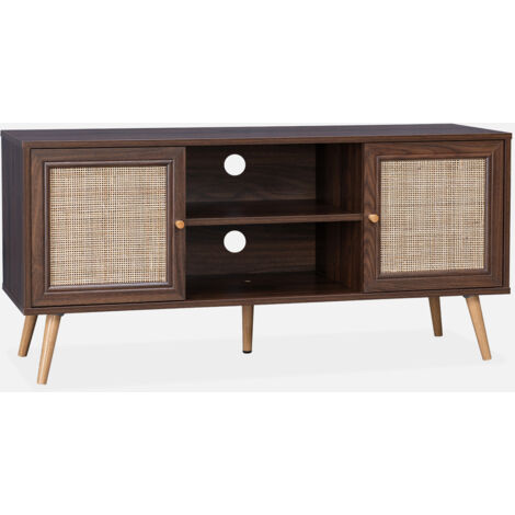 Mueble TV de caña trenzada, 120cm