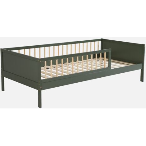 Cama infantil pino natural con somier de láminas incluido, 90cm