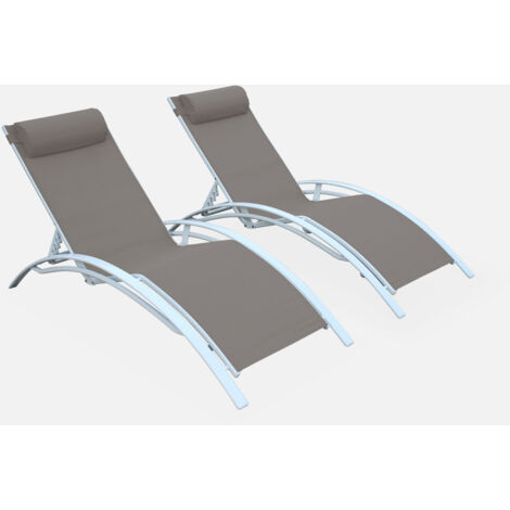 Tumbona de aluminio textileno, set de 2