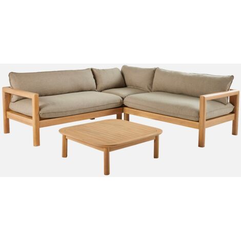 Conjunto de jardín de esquina de madera de acacia, 5 personas (1/5)