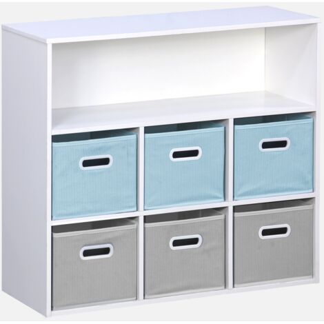 Mueble infantil con 6 cestas de terciopelo