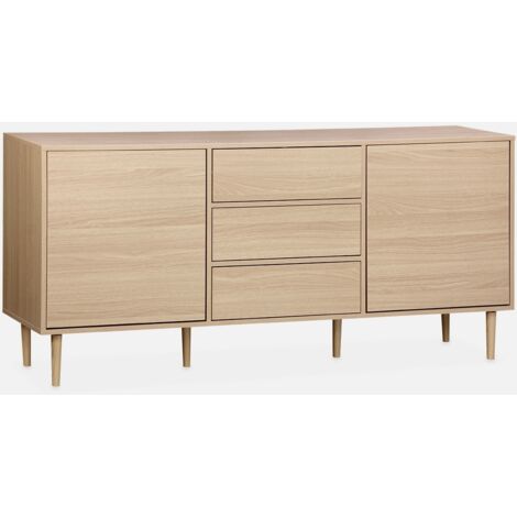 Aparador de efecto madera con 2 puertas, 160cm