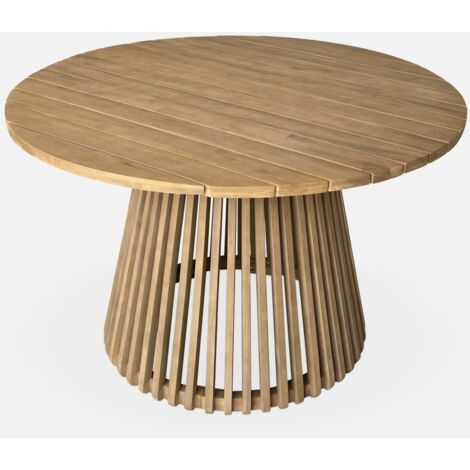 Mesa de comedor de madera interior/exterior de 4 plazas