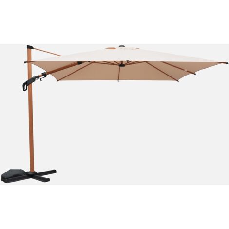 Parasol 3x4m rectangular , poste efecto madera