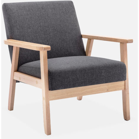 Sillón estilo escandinavo de madera y tela