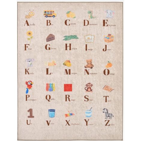 Alfombra infantil educativo con abecedario, para interior color beige