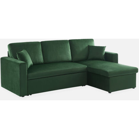 Sofá cama esquinero reversible con espacio de almacenamiento, 3 plazas