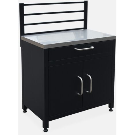 Módulo cocina exterior de acero 1 cajón y 2 puertas, 80cm