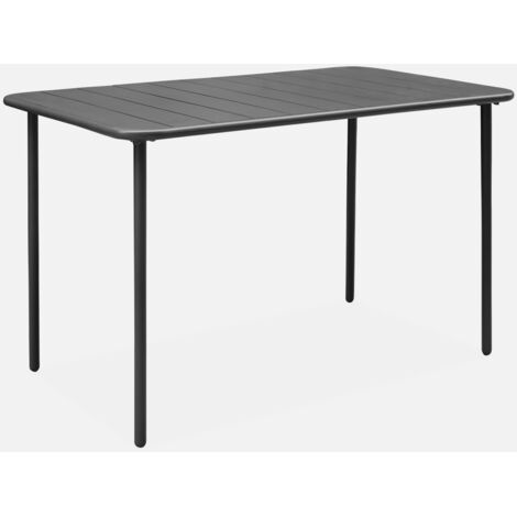 Mesa de jardín bistró de acero, 4 plazas, 120cm