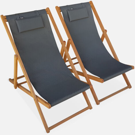 Silla plegable de madera de eucalipto, set de 2