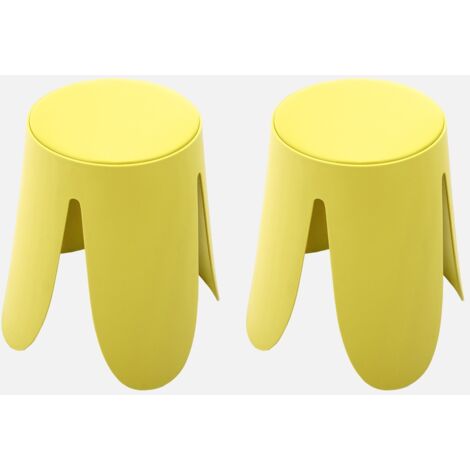 Taburete apilable cuero sintético, set de 2