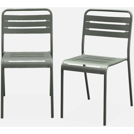 Silla de jardín bistró de acero, set de 2