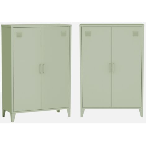 Cómoda/armario de metal de 2 puertas, set de 2 (1/5)