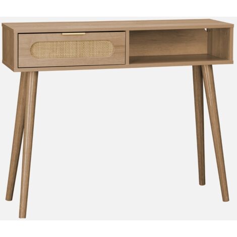 Consola estilo escandinavo con efecto madera, 100cm