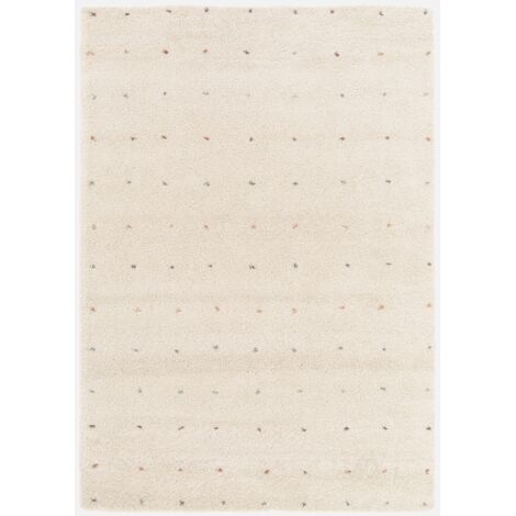 Tapete infantil de lunares, alfombra interior crema y multicolor