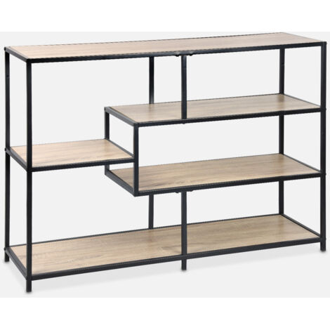Estantería industrial de metal y efecto madera, 5 niveles