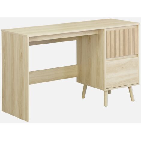 Escritorio escandinavo decoración madera 2 cajones