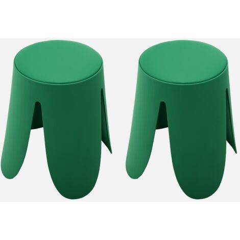 Taburete apilable cuero sintético, set de 2
