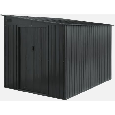 Caseta de jardín de metal con kit de anclaje, 55m²
