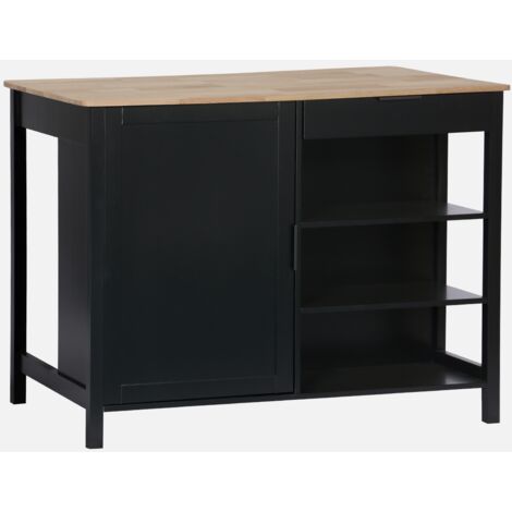 Isla de cocina con 5 estantes, 1 puerta, y 1 cajón