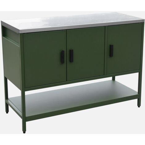Cocina exterior de acero 3 puertas, 1 estante, 120cm