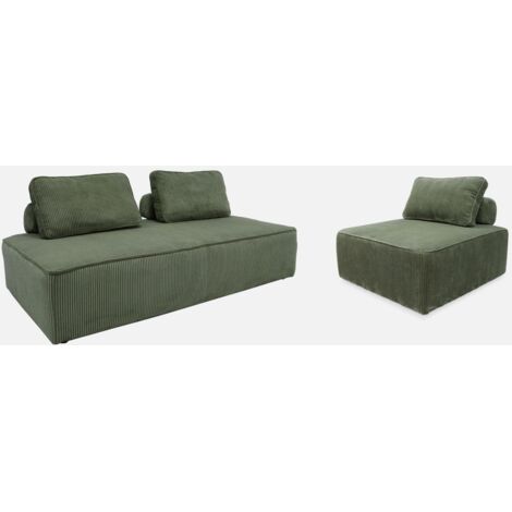 Sofá modular de pana, 3 plazas