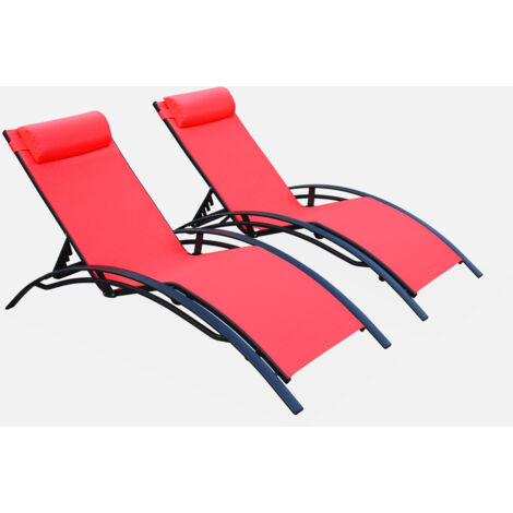 Tumbona de aluminio textileno, set de 2