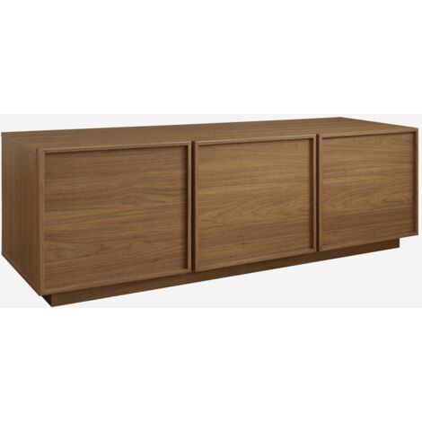 Mueble de TV con decoración de madera y 3 puertas, 140cm (1/5)