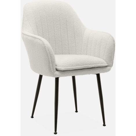 Sillón en borreguito con patas de metal