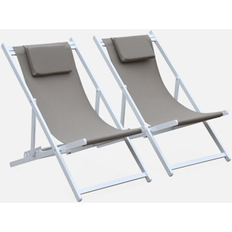 Tumbona de aluminio multi posiciones, set de 2