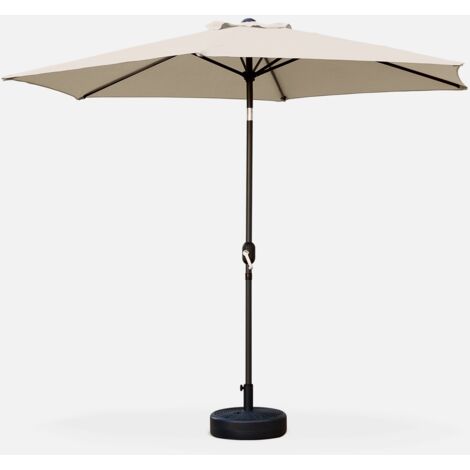 Parasol rectangular poste efecto madera, 3x3m