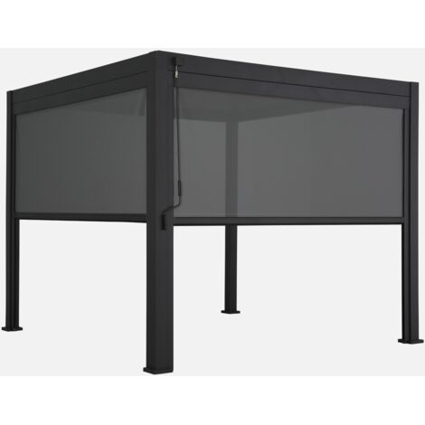 Pérgola bioclimática 3x3m V2 + 2 toldos verticales de 3m