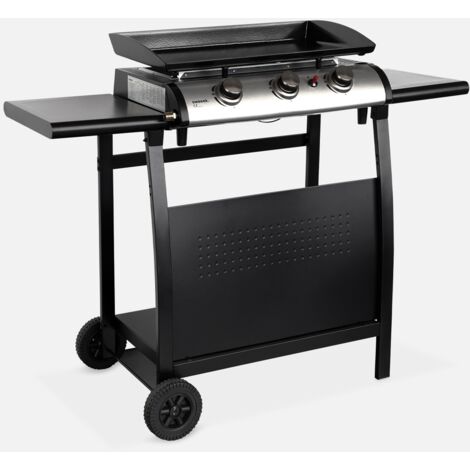 Plancha de gas de 3 quemadores 7,5kW + carro