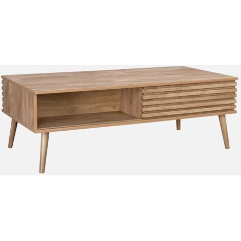 Mesa de centro escandinava con puertas correderas