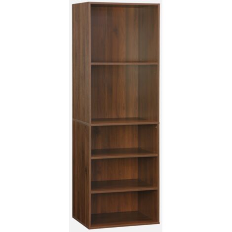 Módulo de vestidor con decoración de madera y 5 estantes